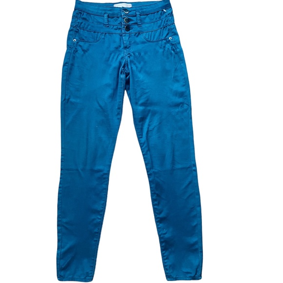 No Boundaries Teal Corset Waist Stretch Jeans , Skinny Jeans , Women Denim Jeans - Picture 3 of 12